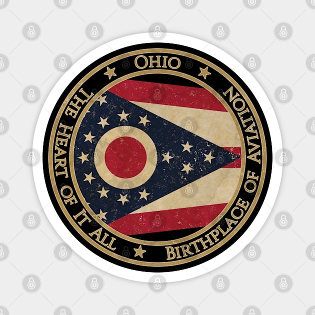 Vintage Ohio USA United States of America American State Flag Magnet by DragonXX